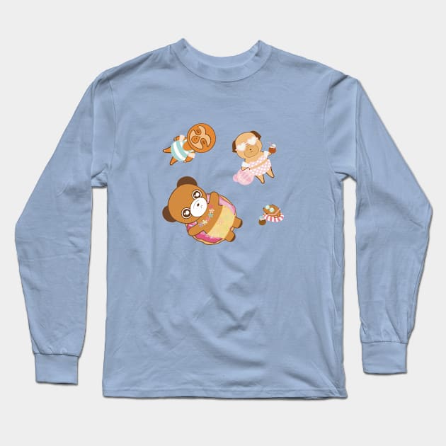 Pool Party Animals Long Sleeve T-Shirt by TobaGoodbear